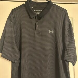Under Armour Men's Striped Charcoal Polo Shirt Size XXL